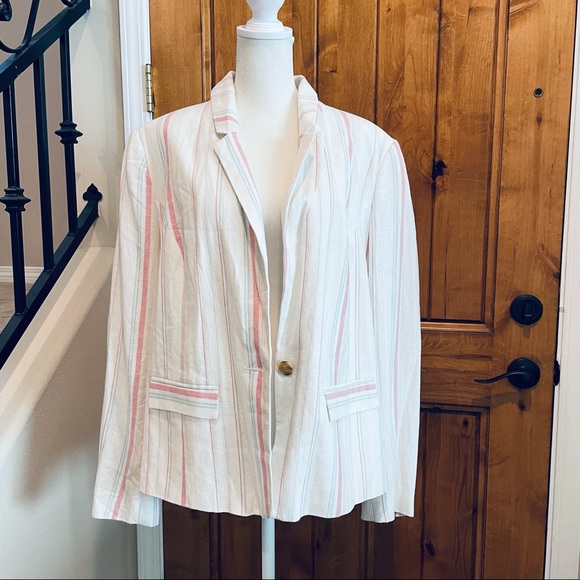 TU plus size linen blend blazer, plus size 18 - Picture 7 of 12